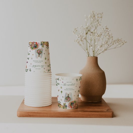 Gobelets En Papier En dehors du marché | Mariage au marché fermier