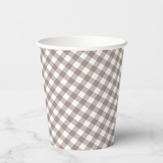 Gobelets En Papier en vichy - Baby shower Automne Rustique | (Verso)