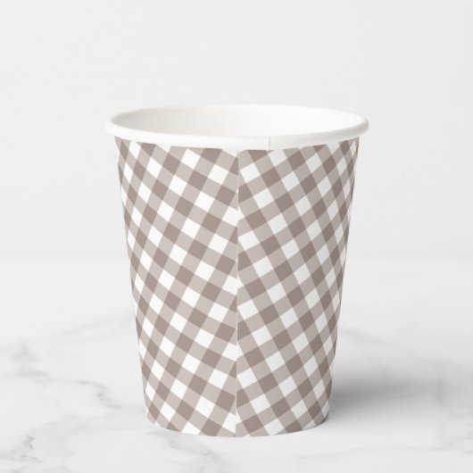 Gobelets En Papier en vichy - Baby shower Automne Rustique | (Droite)