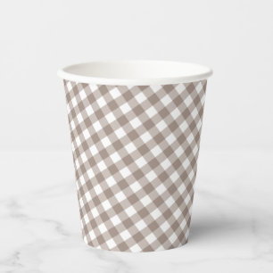 Gobelets En Papier en vichy - Baby shower Automne Rustique