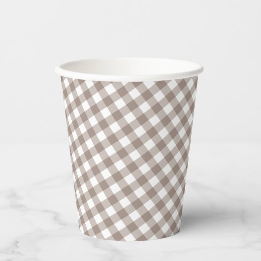 Gobelets En Papier en vichy - Baby shower Automne Rustique | (Recto)