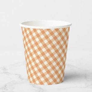 Gobelets En Papier en vichy - Baby shower Automne Rustique  