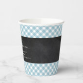 Gobelets En Papier en vichy bébé BBQ Bleu Baby shower Co-ed (Gauche)