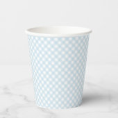 Gobelets En Papier En vichy bleu mignon baby shower simple (Recto)