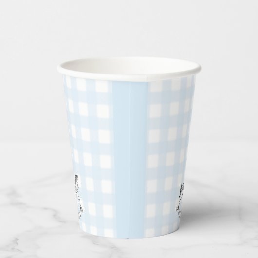 Gobelets En Papier En vichy bleu Rocking Horse tasse de papier (Droite)