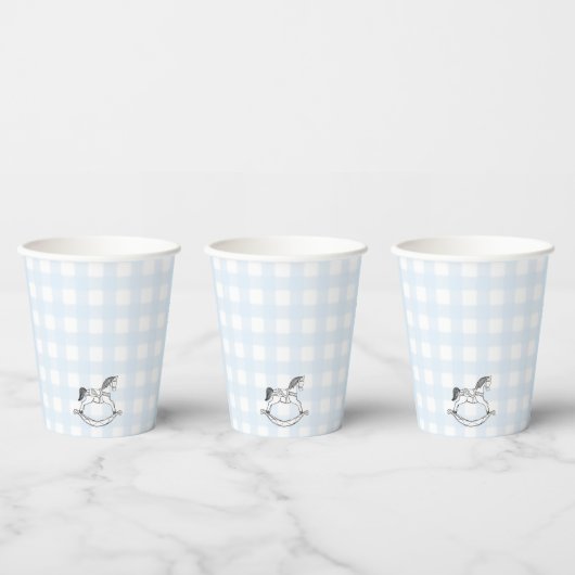 Gobelets En Papier En vichy bleu Rocking Horse tasse de papier (Multi)