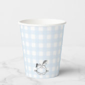 Gobelets En Papier En vichy bleu Rocking Horse tasse de papier (Recto)
