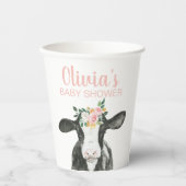 Gobelets En Papier En vichy de la vache rose (Recto)