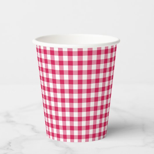 Gobelets En Papier En vichy framboise classique (Recto)