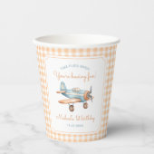 Gobelets En Papier en vichy heure Avion Avion premier anniversaire (Recto)