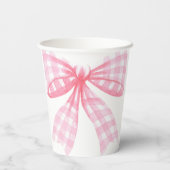 Gobelets En Papier En vichy rose Coquette Bow (Verso)