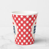 Gobelets En Papier En vichy rouge et BBQ d'été bleu (Droite)