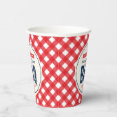 Gobelets En Papier En vichy rouge et bleu I Do BQ Engagement Party (Droite)