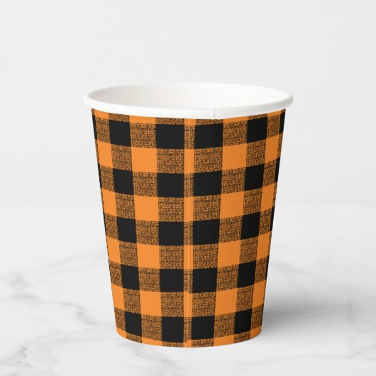 Gobelets En Papier en vichy vérifier Orange Black Paper Cup (Droite)
