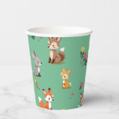 Gobelets En Papier Enfant animal de bois mignon anniversaire (Recto)