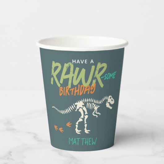 Gobelets En Papier Enfants Amusants Dinosaur Creuser Fossil Boys Anni (Verso)