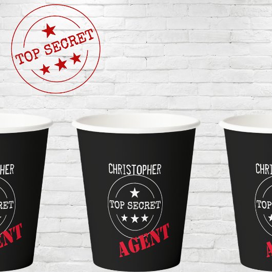 Gobelets En Papier Enfants d'agents secrets personnalisés