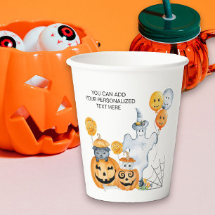 Gobelets En Papier Enfants de Halloween Fantôme et citrouilles Jack o