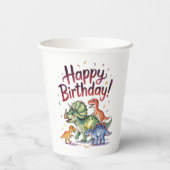 Gobelets En Papier Enfants Dinosaur Anniversaire (Verso)