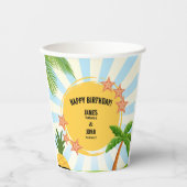 Gobelets En Papier Enfants Été Double Anniversaire Célébration Coupes (Recto)
