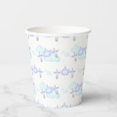 Gobelets En Papier Enfants Lilac Avion Volant Aviation Anniversaire (Recto)