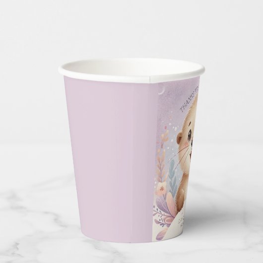 Gobelets En Papier Enfants Lilac Sea Otter mignonne fête d'anniversai (Droite)