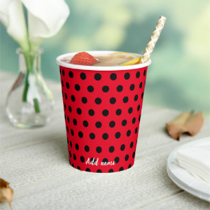 Gobelets En Papier Enfants mignons Red Ladybug Polka dot party Motif