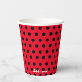 Gobelets En Papier Enfants mignons Red Ladybug Polka dot party Motif (Recto)