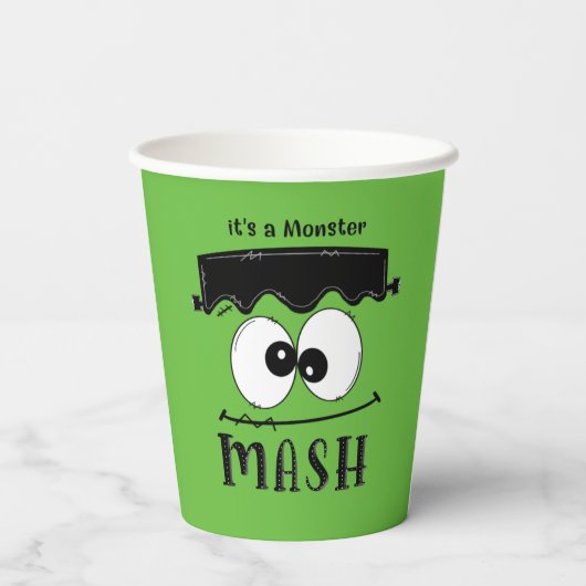 Gobelets En Papier Enfants Monster Mash Halloween fête d'anniversaire (Verso)