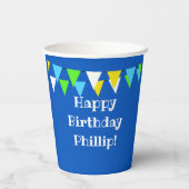 Gobelets En Papier Enfants requin bleu Fintastic Anniversaire (Verso)