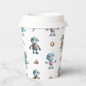 Gobelets En Papier Enfants robots mignons (Verso)