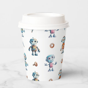 Gobelets En Papier Enfants robots mignons