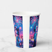 Gobelets En Papier Enfants tenant un feu d'artifice le 4 juillet (Droite)