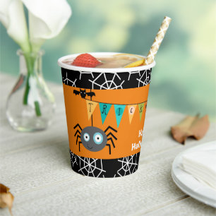 Gobelets En Papier Enfants Trick ou Treat Spider Halloween