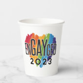Gobelets En Papier Engaygué 2023 Fiançailles gay Rainbow LGBTQ Pride (Recto)