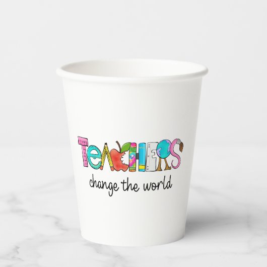 Gobelets En Papier Enseignant Merci (Recto)