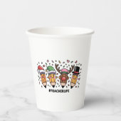 Gobelets En Papier Enseignant Noël Pencils Enseignant Vie Joyeux Noël (Recto)