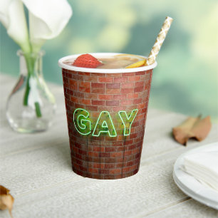 Gobelets En Papier Enseigne néon gay illuminée SlipperyJoe lumineuse