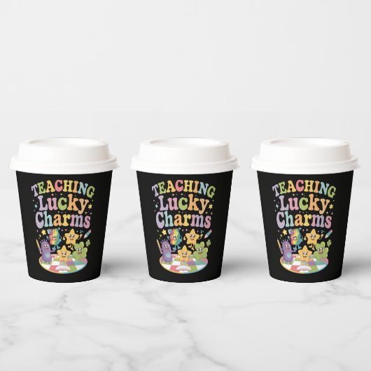 Gobelets En Papier Enseignement Lucky Charms Enseignant St Patricks D (Multi)