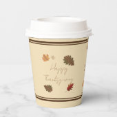 Gobelets En Papier Ensemble de coupe en papier "Bon thanksgiving" (av (Verso)