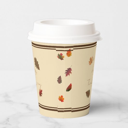 Gobelets En Papier Ensemble de coupe en papier "Bon thanksgiving" (av (Droite)