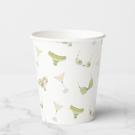 Gobelets En Papier Enterrement de vie de jeune fille avec Bikinis & M (Verso)