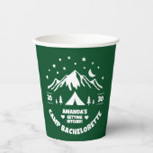 Gobelets En Papier Enterrement de vie de jeune fille camping vert (Recto)