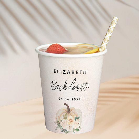 Gobelets En Papier Enterrement de vie de jeune fille citrouille crème
