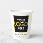 Gobelets En Papier Entreprise personnalisée Votre logo ici Promotions (Recto)