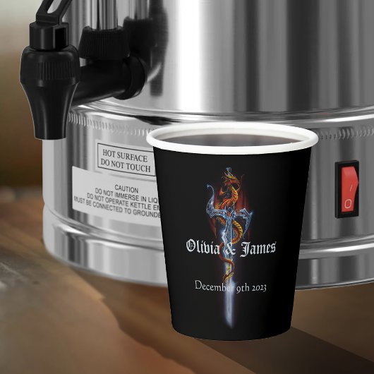 Gobelets En Papier Épée Dragon Rouge