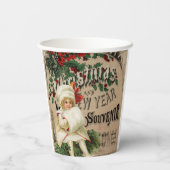 Gobelets En Papier Ephemera Noël Nouvel An Poster Souvenir (Verso)