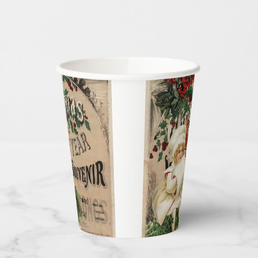 Gobelets En Papier Ephemera Noël Nouvel An Poster Souvenir (Gauche)