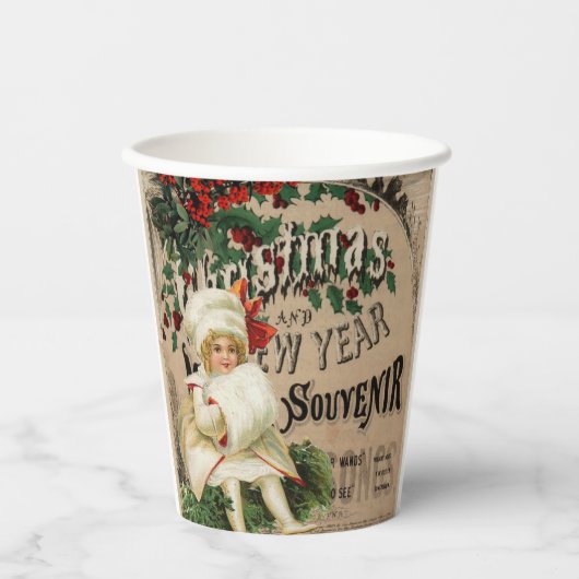 Gobelets En Papier Ephemera Noël Nouvel An Poster Souvenir (Recto)