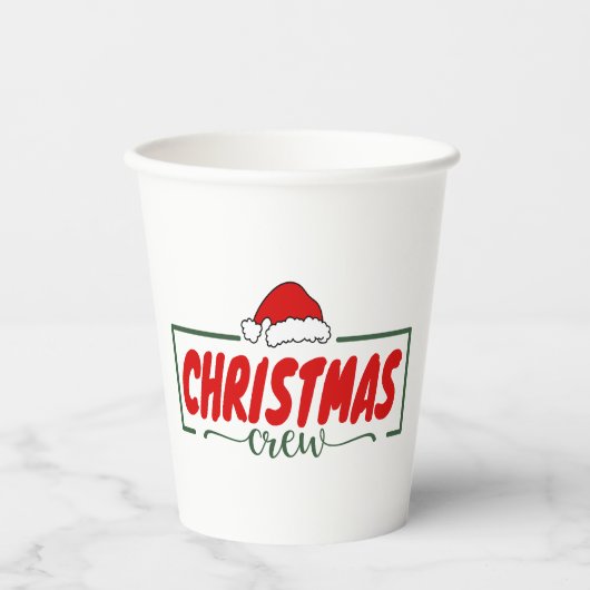 Gobelets En Papier Équipage de Noël (Recto)